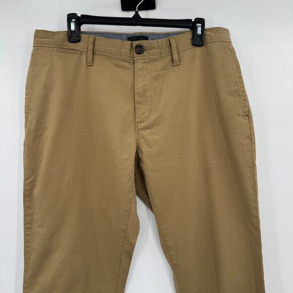 14th & Union Mens 34x30 Slim Fit Mid Rise Khaki Chino Pants Casual Flat Front - Picture 3 of 11